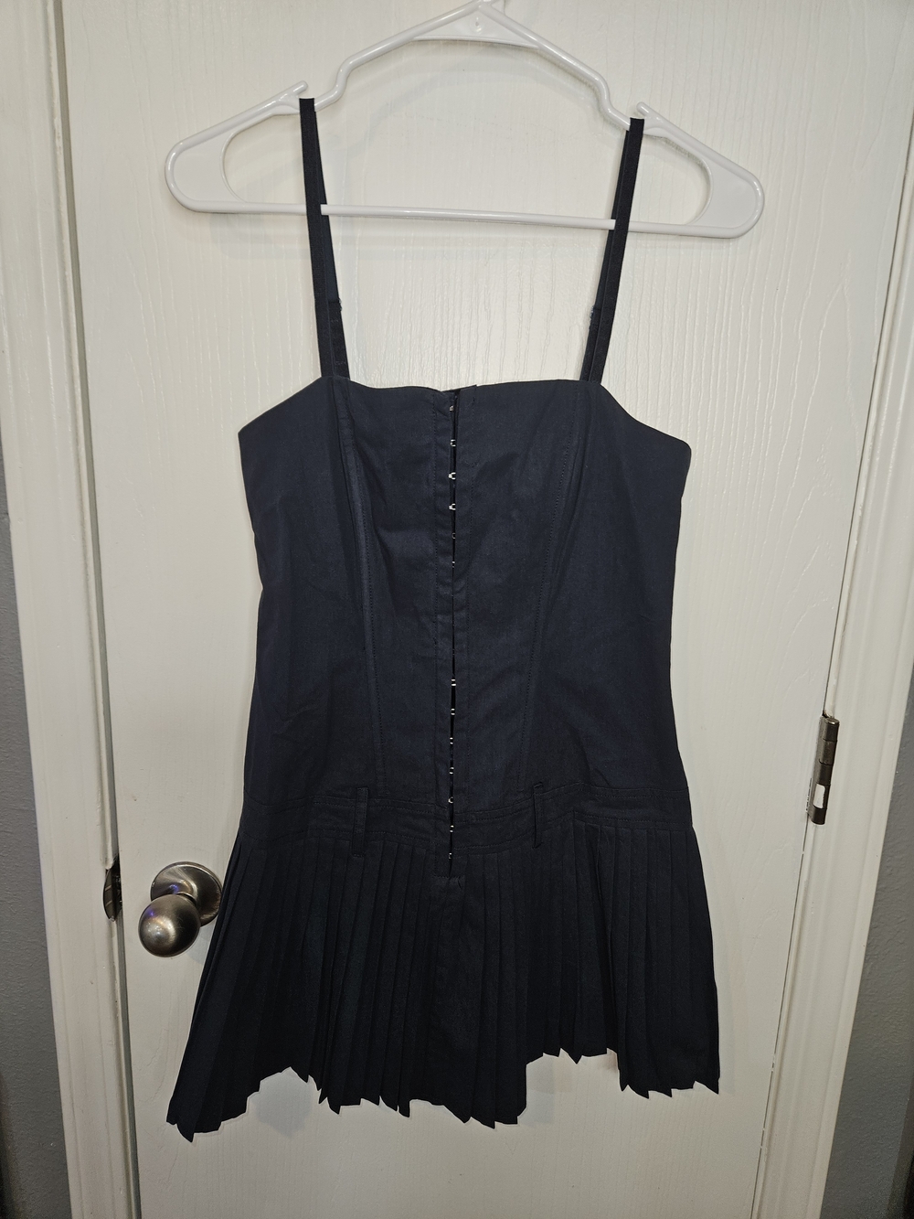 Lioness Navy Hook Eye Corset Pleated Mini Dress - Picture 2 of 8